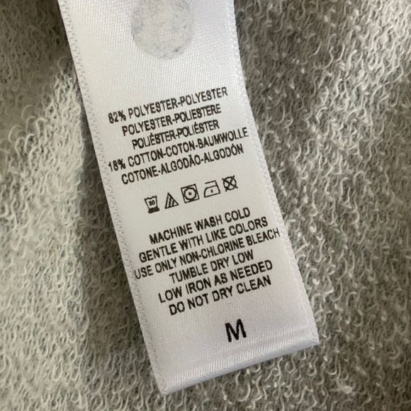 Anthropologie Light Grey French Terry Peplum Ruffle Sweatshirt SZ M - Picture 10 of 13